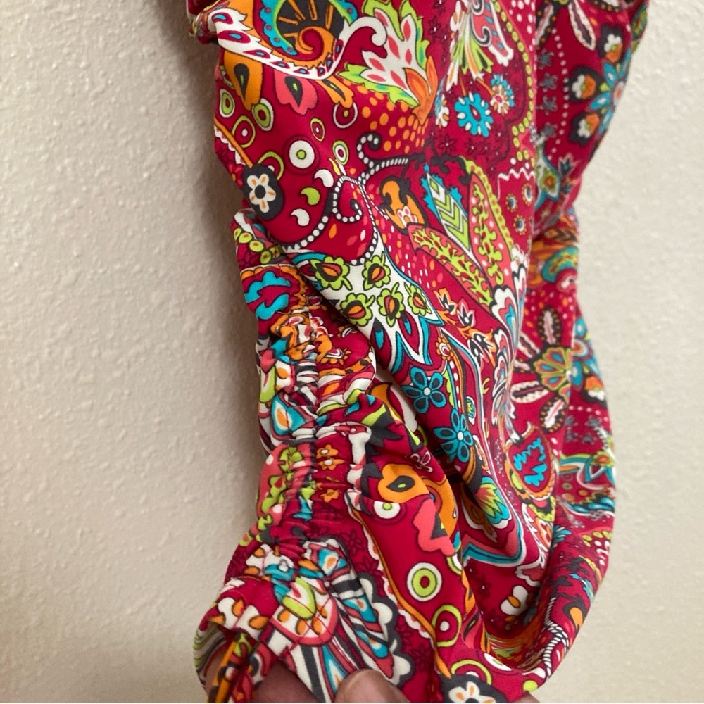 Athleta Tankini Top Swinsuit  Paisley Red Floral Print 36 B/C - Picture 4 of 15